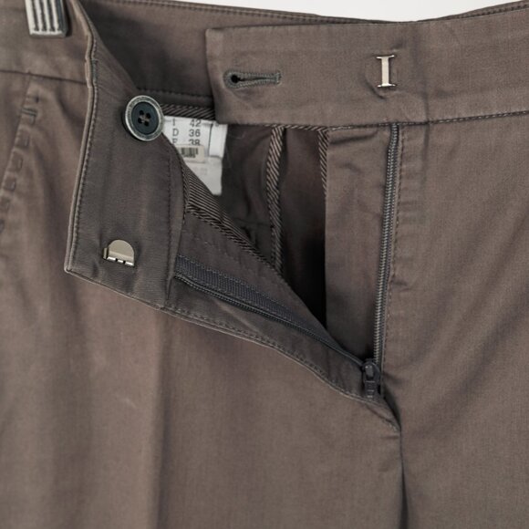 Brunello Cucinelli Grey Cotton Topstitched Cuffed Trousers - Picture 6 of 9